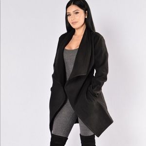 Fasion Nova Manhattan Coat Black